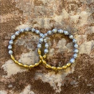 Blue & gold earrings